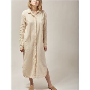 Atelier Delphine Augustina Overlay Shirt Dress Gauzy Cotton White Cream XS